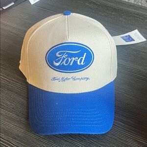 Ford Cream and Blue Logo Cap